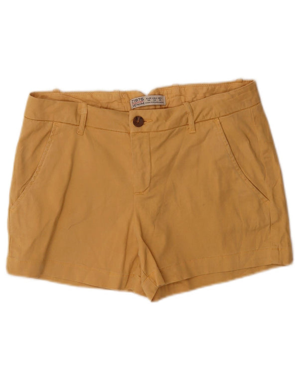Zara Short Chino Femme EU 36 XS W26 Jaune Lyocell