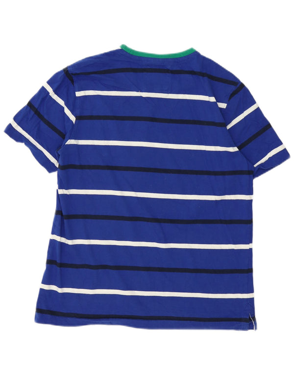Crew Clothing T-Shirt Femme Top UK 14 Grand Bleu Rayé Coton