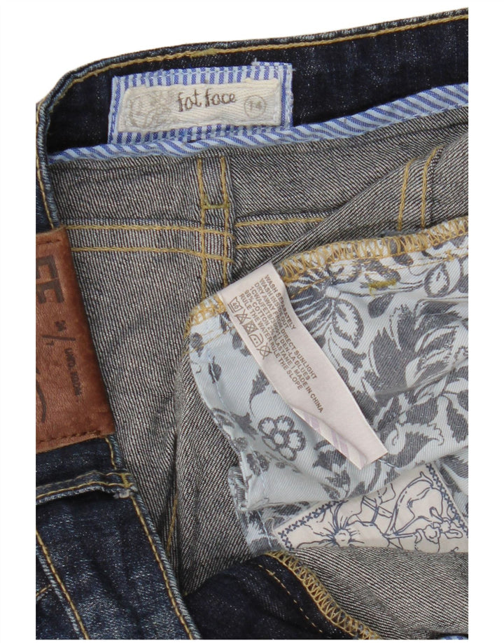 FAT FACE Jean court pour femme UK 14 Large W34 L24 Bleu marine Coton