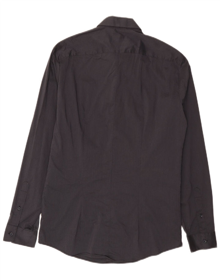 Trussardi Chemise Homme Taille 41 Coton à fines rayures noir moyen