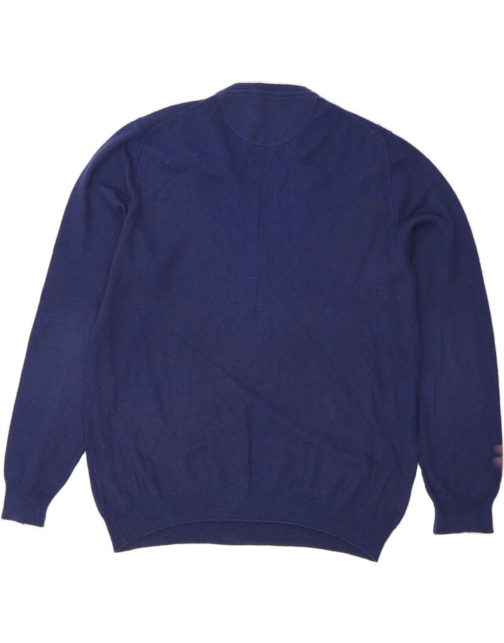 TRUSSARDI Mens Crew Neck Jumper Sweater Large Navy Blue Vintage Trussardi and Second-Hand Trussardi from Messina Hembry 