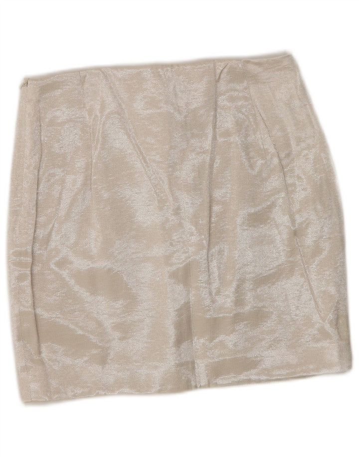 KAREN MILLEN Mini jupe femme UK 8 Small W26 Beige Viscose