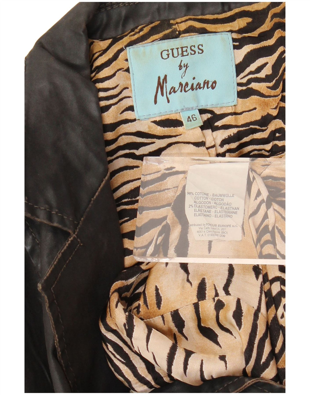 GUESS BY MARCIANO Veste blazer courte à 3 boutons pour femme IT 46 Large Noir