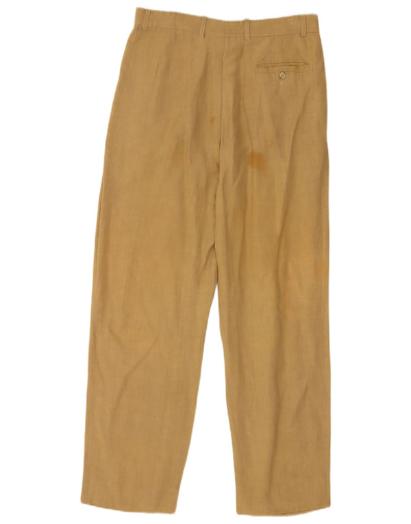 Pantalon Chino Pegged Vintage Homme IT 46 Petit W30 L29 Lin Kaki