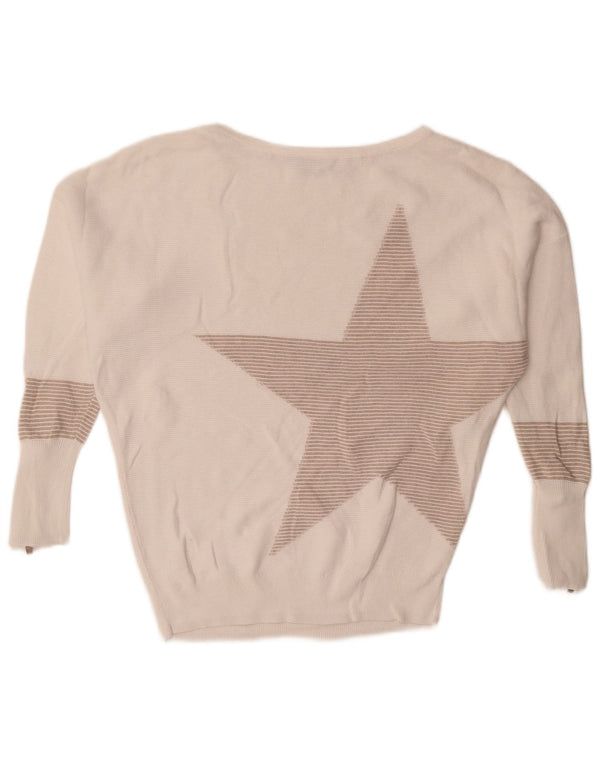 MINT VELVET Pull surdimensionné à col bateau pour femme UK 6 XS Blanc rayé