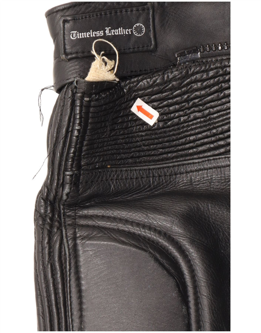 VINTAGE Pantalon motard en cuir pour homme W32 L23 Noir