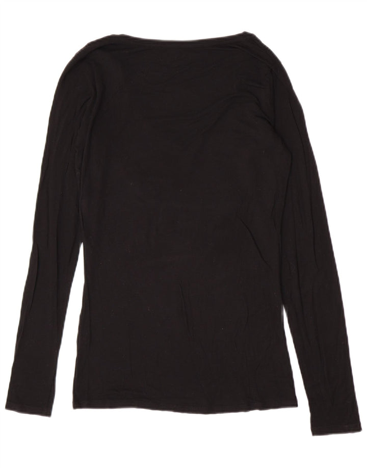 Guess Haut graphique à manches longues pour femme UK 12 Noir moyen