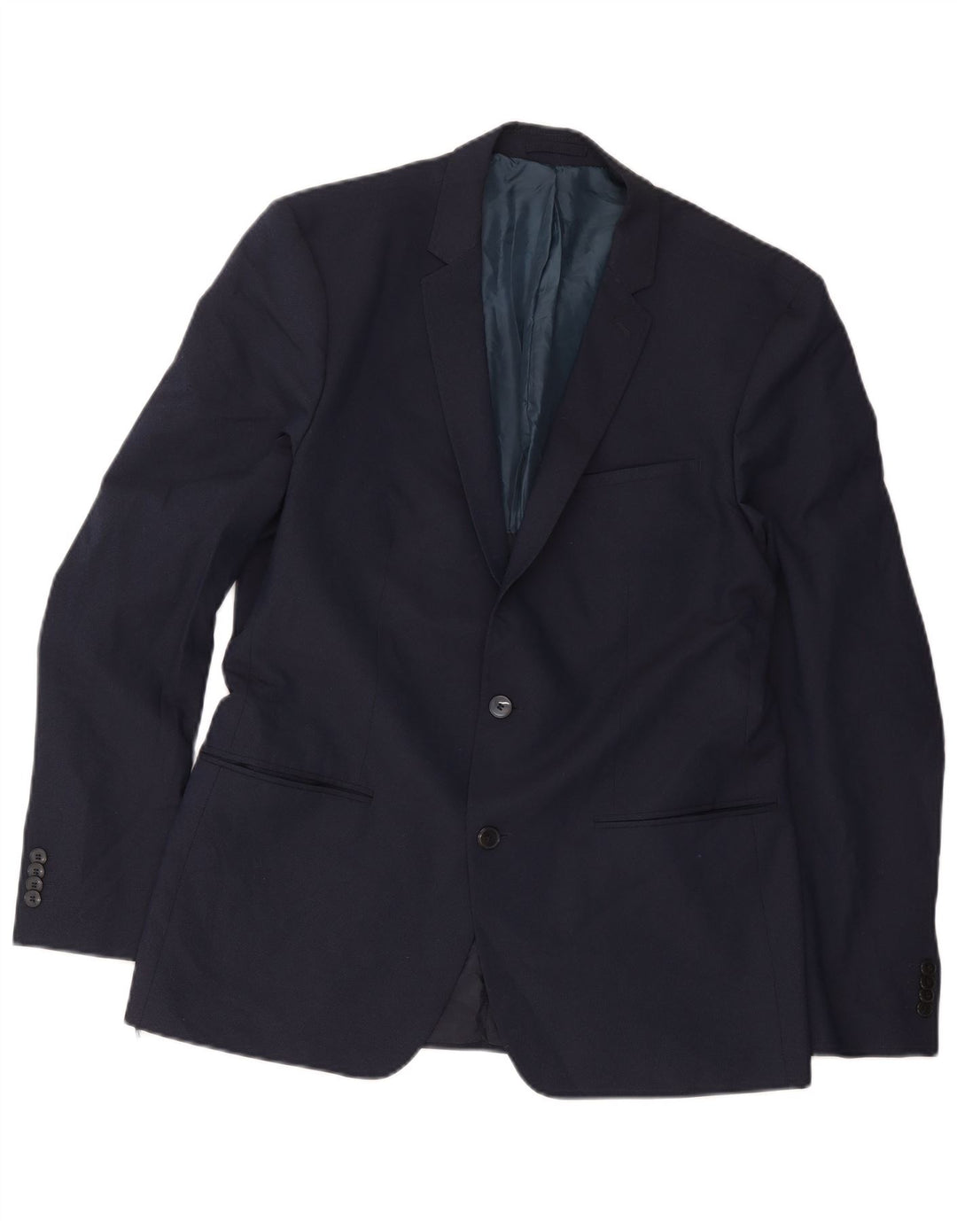 Zara Veste Blazer 2 Boutons Homme EU 54 XL Bleu Marine Polyester