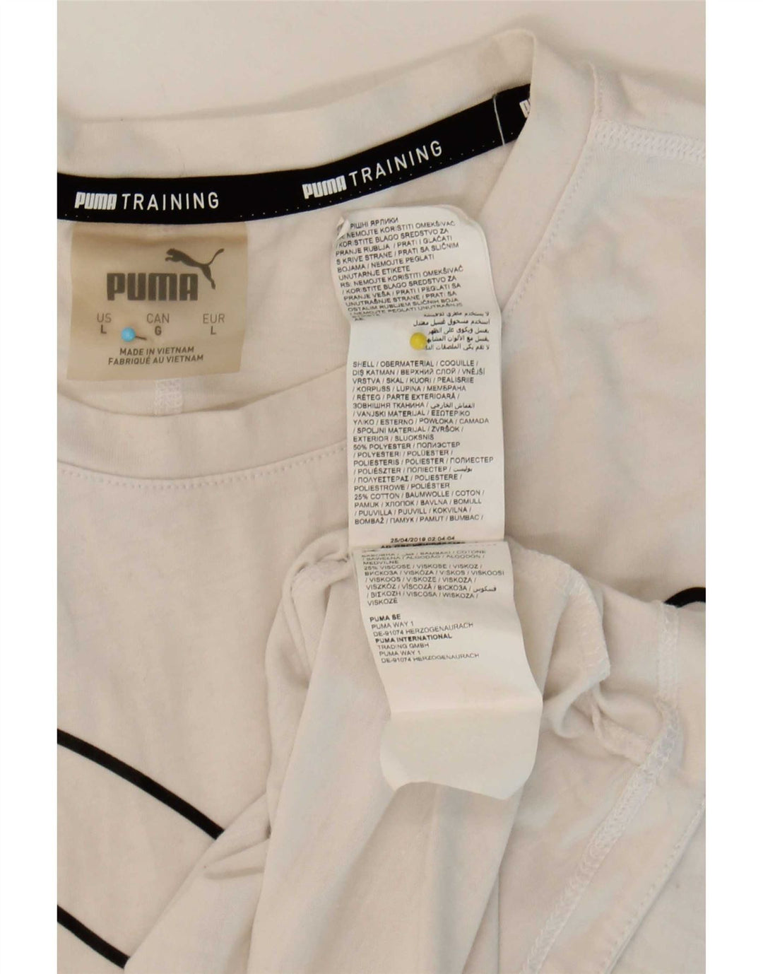 Puma T-shirt graphique pour femme UK 16 Large Blanc Polyester