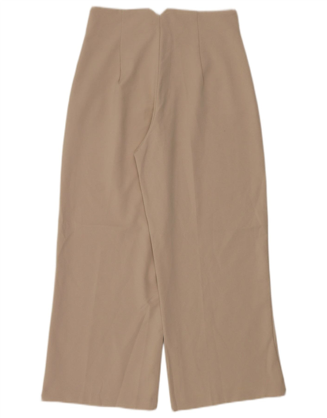 Zara Pantalon court à jambe large pour femme Medium W28 L26 Beige Polyester