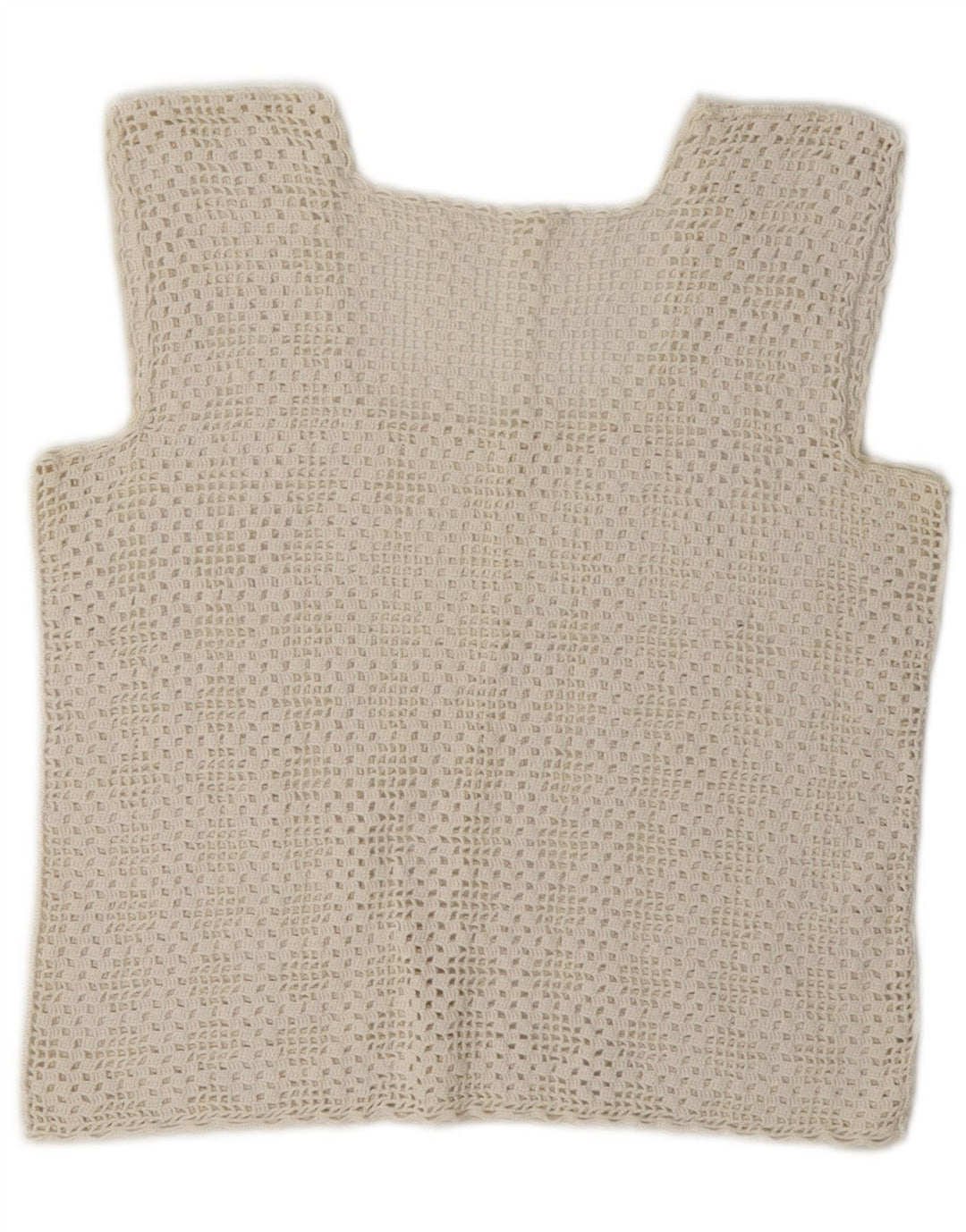 vintage Femmes Crochet Crop Top UK 8 Petit Blanc