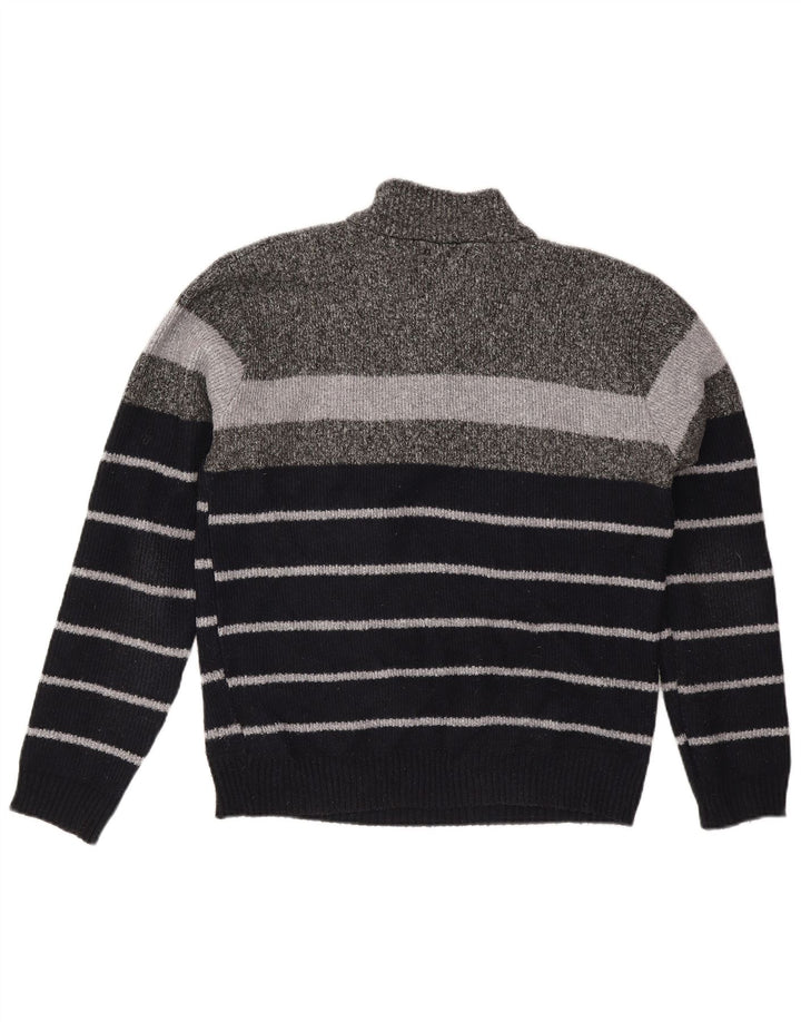 Pierre Cardin Pull col zippé homme XL gris rayé polyester