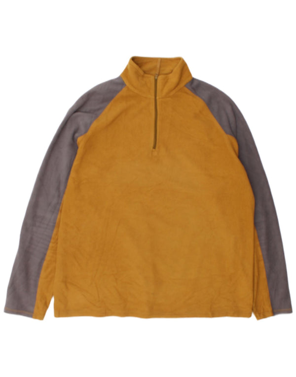 Mountain Warehouse Pull polaire à col zippé pour homme XL Jaune Colorblock