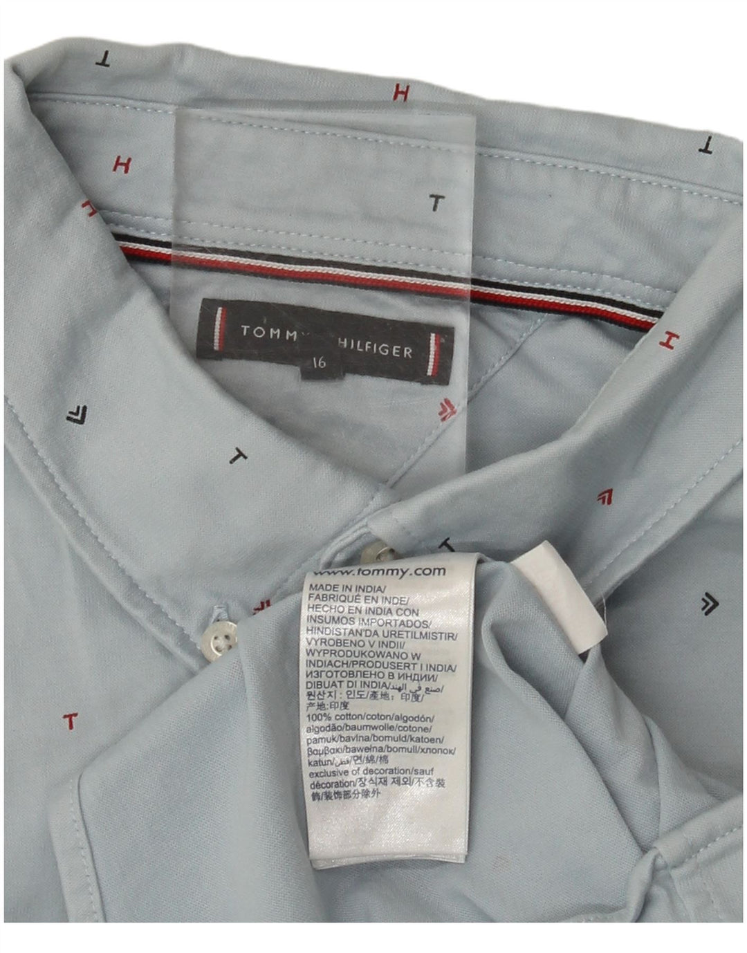 TOMMY HILFIGER Chemise Graphique Garçon 15-16 ans Bleu à Pois Coton