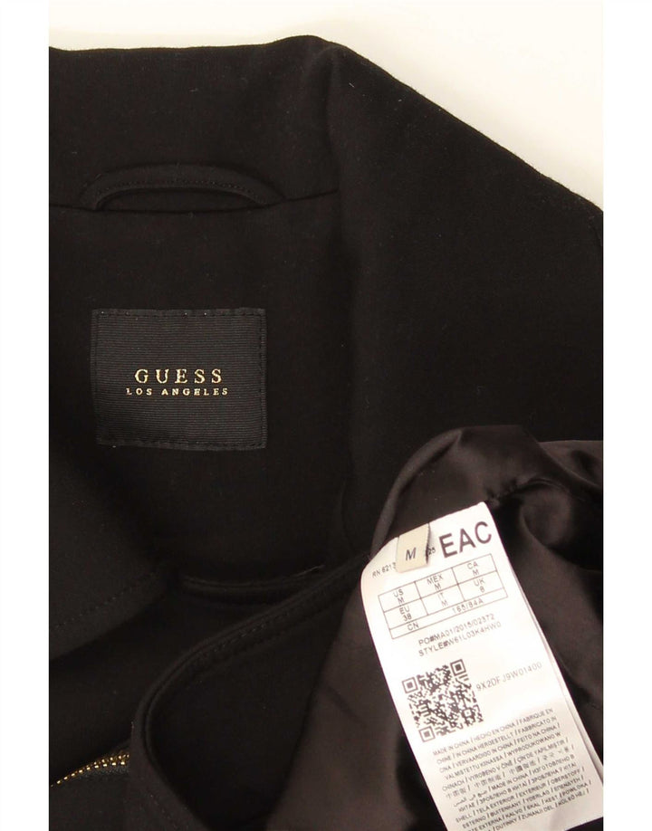 Guess Veste blazer courte zippée pour femme UK 8 Small Noir Viscose