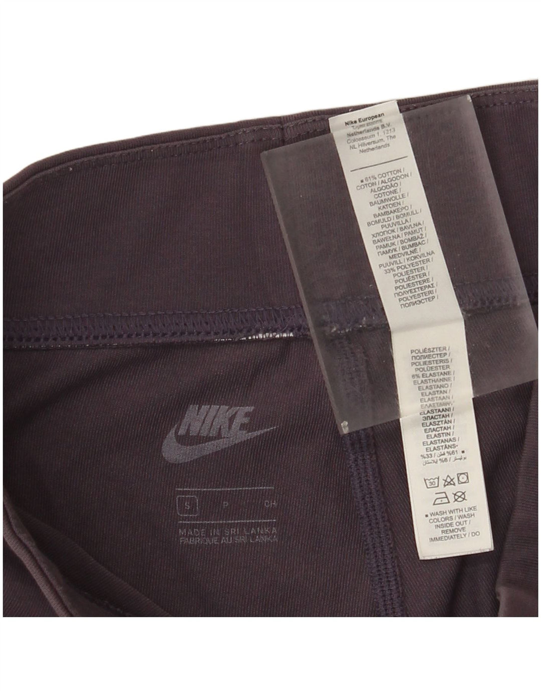 Nike Leggings Femme UK 10 Petit Violet Coton