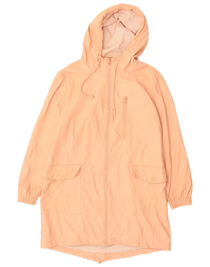 Zara Femme Imperméable À Capuchon UK 10 Petit Rose Polyuréthane