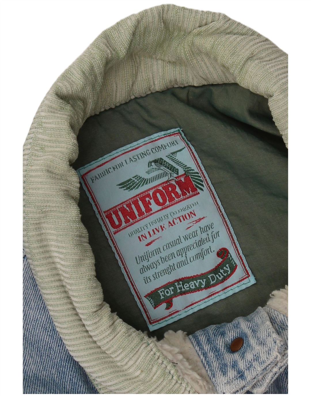 Uniforme Veste Sherpa en jean pour homme UK 42 XL Bleu