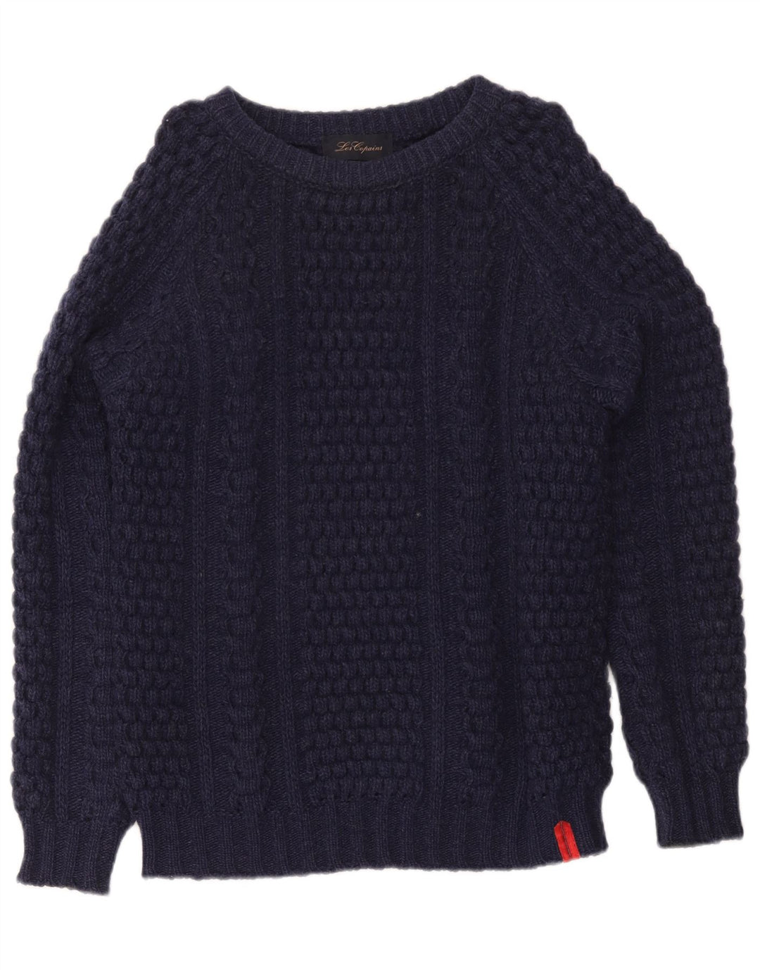 Les Copains Pull col rond coupe classique pour homme, petit bleu marine