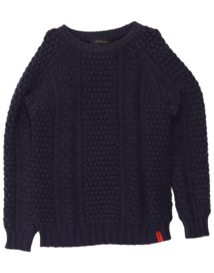 Les Copains Pull col rond coupe classique pour homme, petit bleu marine