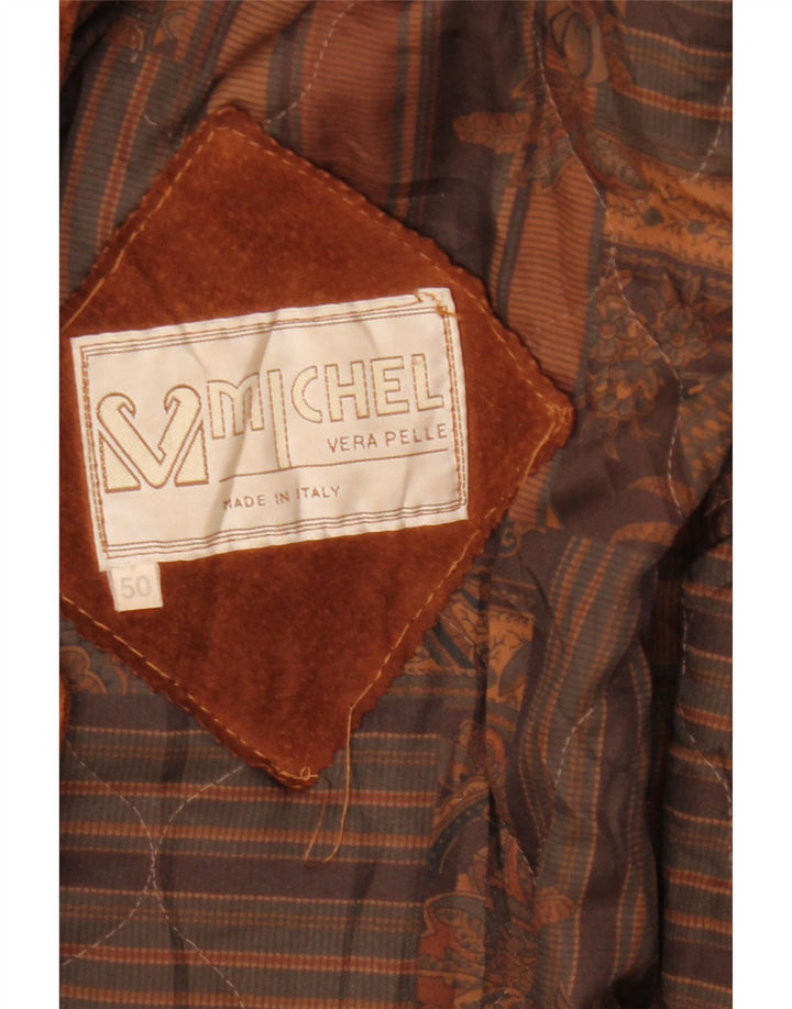 Michel Manteau surdimensionné en daim pour femme IT 50 XL en cuir marron