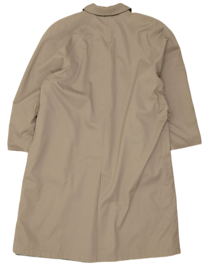 vintage Femme Réversible Pardessus EU 46 XL Beige Laine