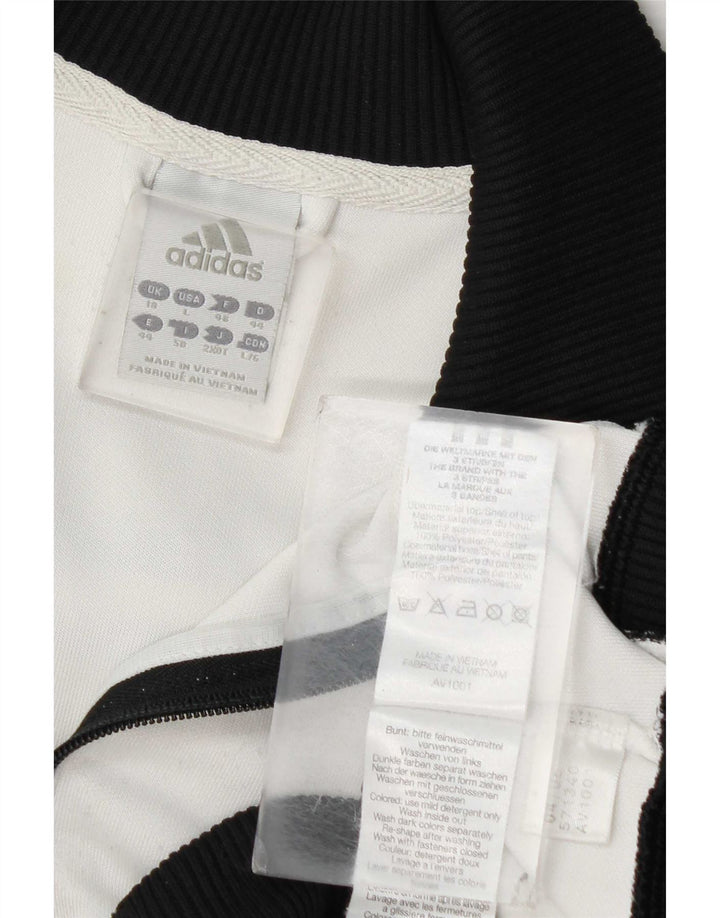 Adidas Veste de survêtement pour femme UK 18 XL Blanc Colorblock Polyester