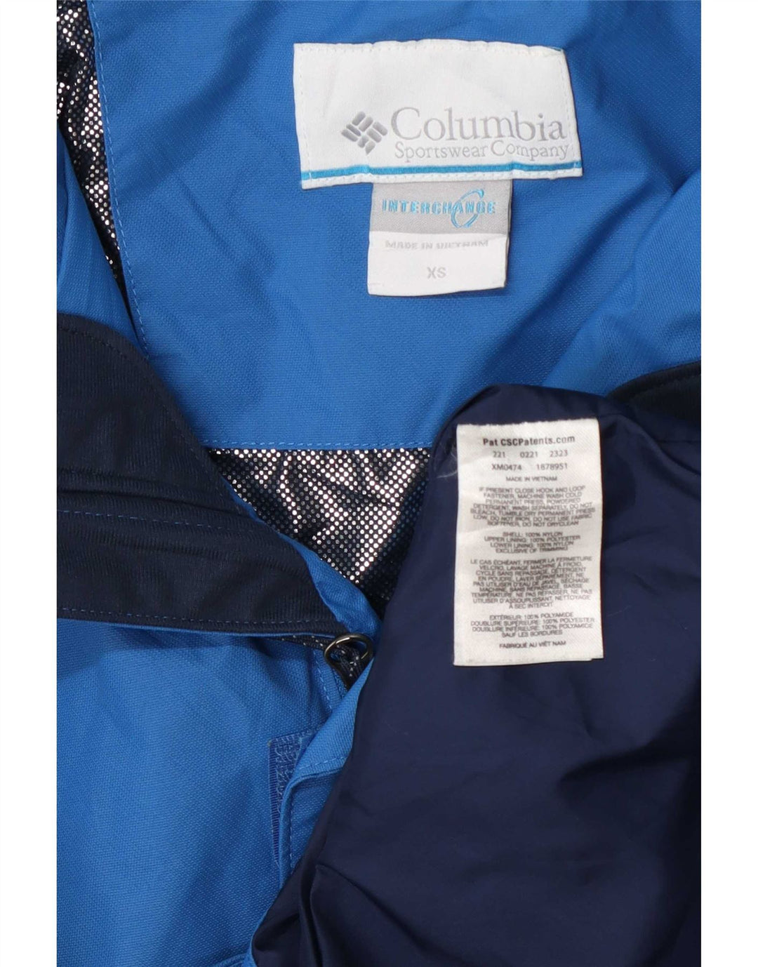 Columbia Veste de pluie Interchange pour homme UK 34 XS Bleu Colorblock Polyamide