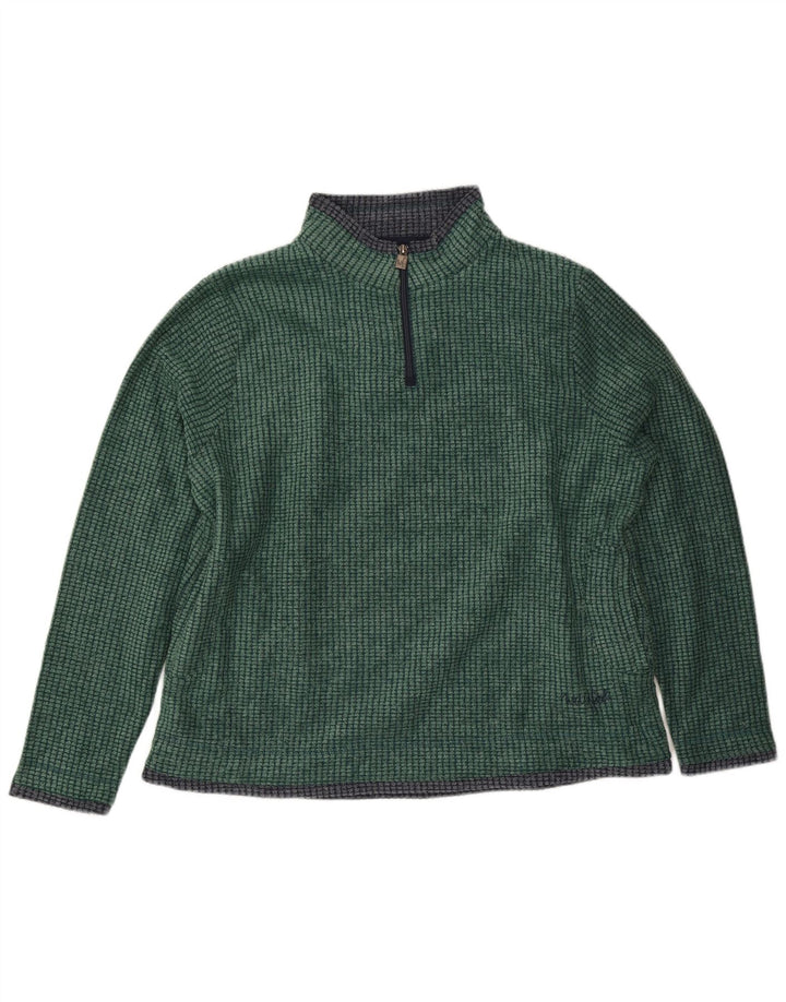 Weird Fish Pull polaire à col zippé pour homme XL Vert Polyester
