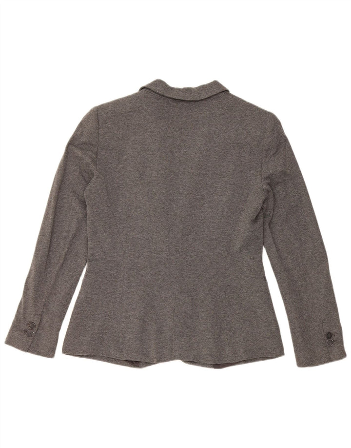 Zara Veste Blazer 1 Bouton Femme UK 12 Gris Moyen Viscose