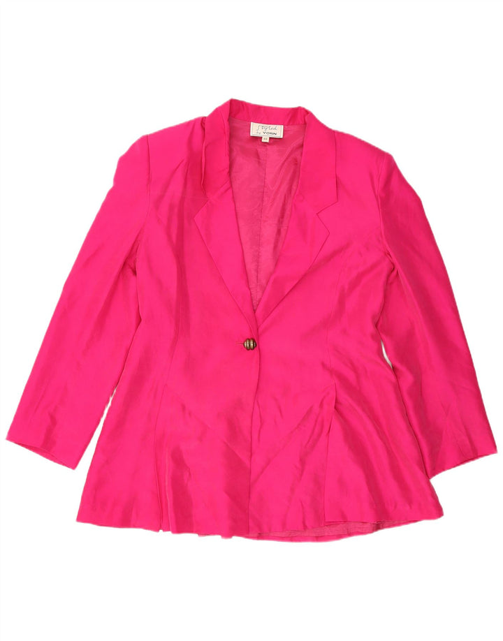 Yorn Veste Blazer 1 Bouton Femme EU 40 Soie Rose Moyen