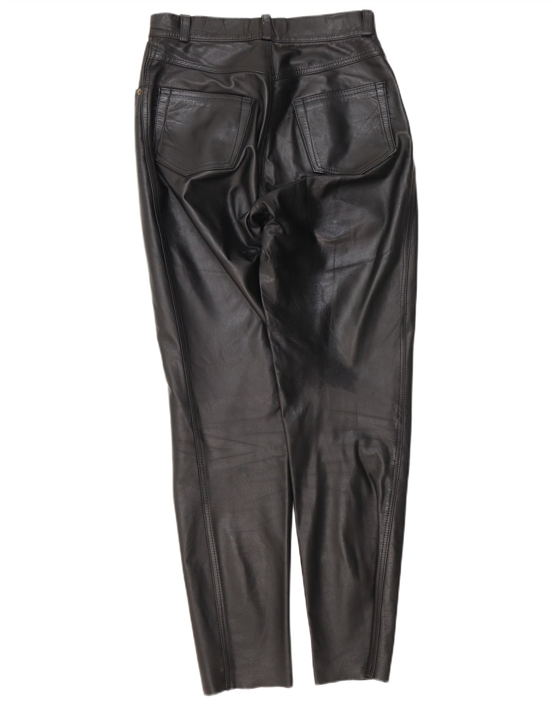 Pantalon fuselé femme en cuir véritable W28 L29 noir