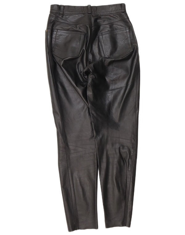 Pantalon fuselé femme en cuir véritable W28 L29 noir
