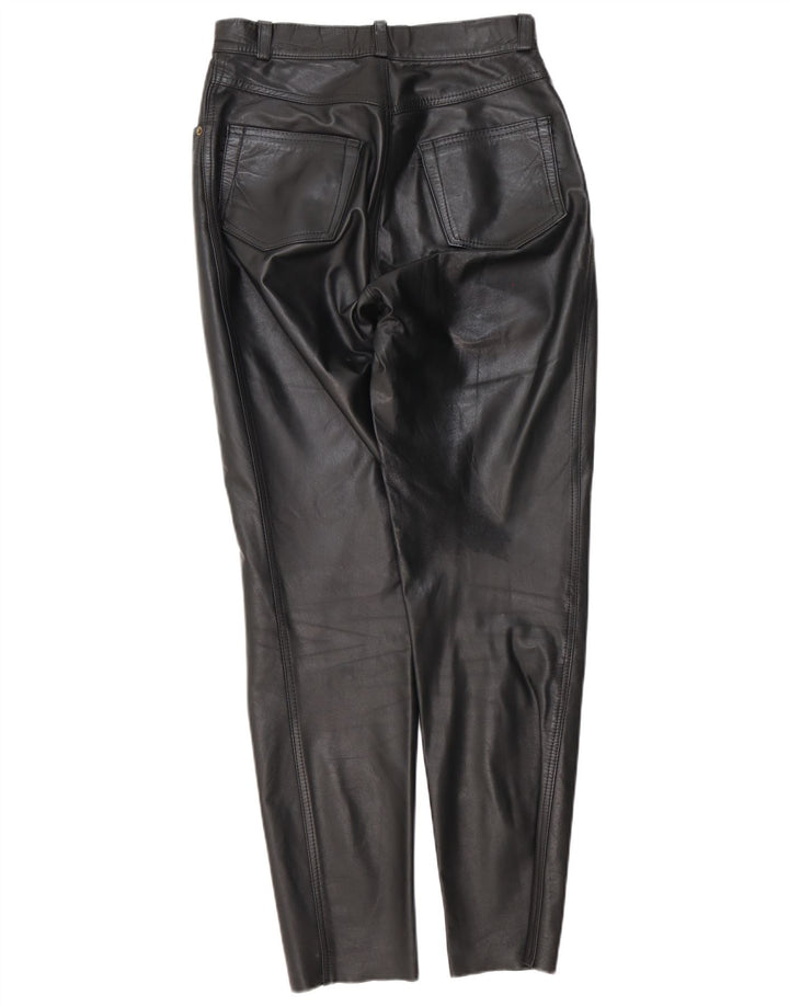 Pantalon fuselé femme en cuir véritable W28 L29 noir