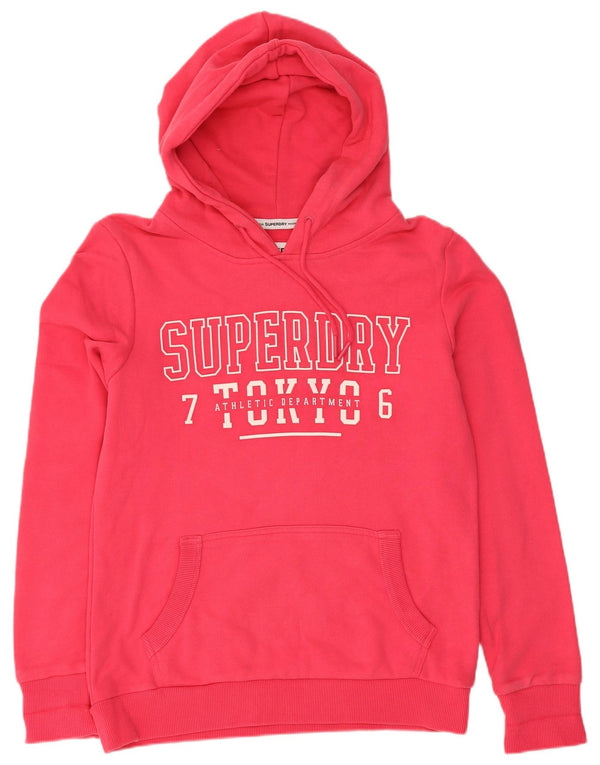 Superdry Pull à capuche graphique pour femme UK 12 Coton rose moyen