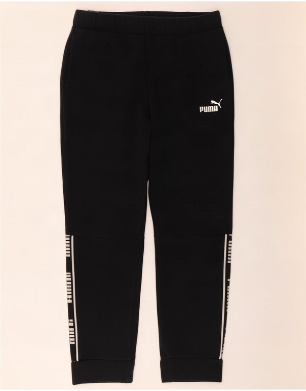 Puma Pantalon de survêtement graphique pour femme Joggers UK 10 Small Black Cotton