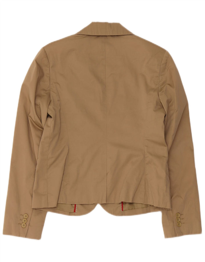 Tommy Hilfiger Veste blazer à 2 boutons pour femme US 8 en coton beige moyen