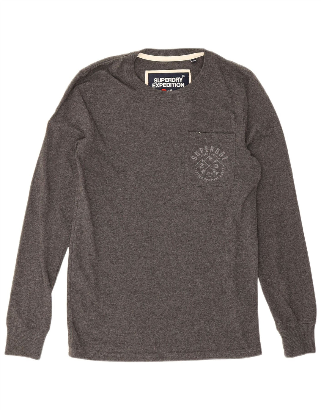 Superdry Haut à manches longues pour homme en coton gris petit