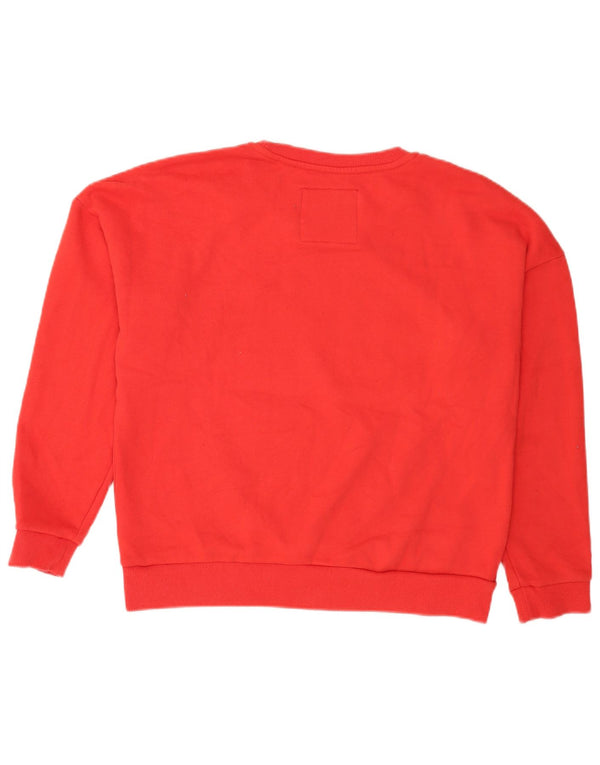 Superdry Sweat-shirt surdimensionné graphique pour femme UK 16 Grand coton rouge