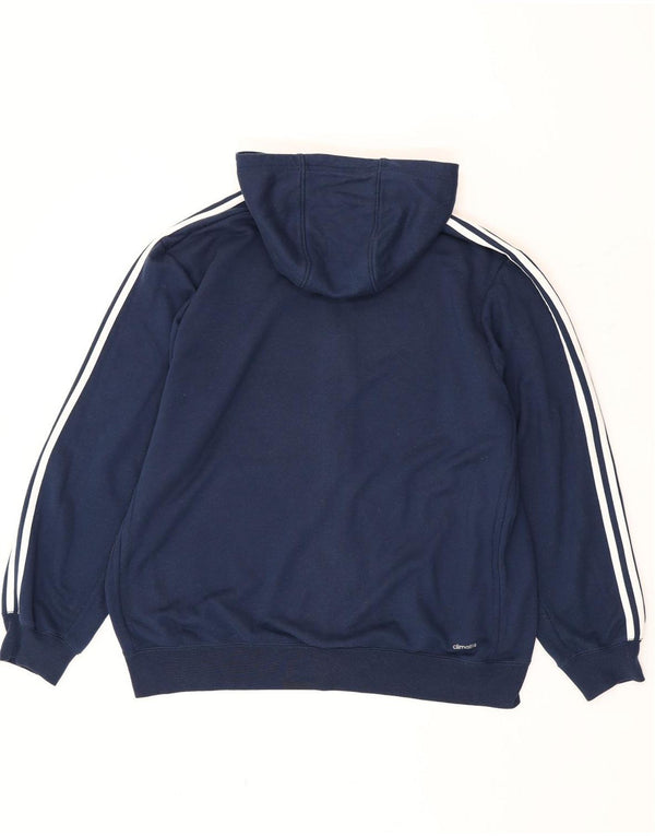 Adidas Pull à capuche zippé Climalite pour homme XL Bleu marine Polyester