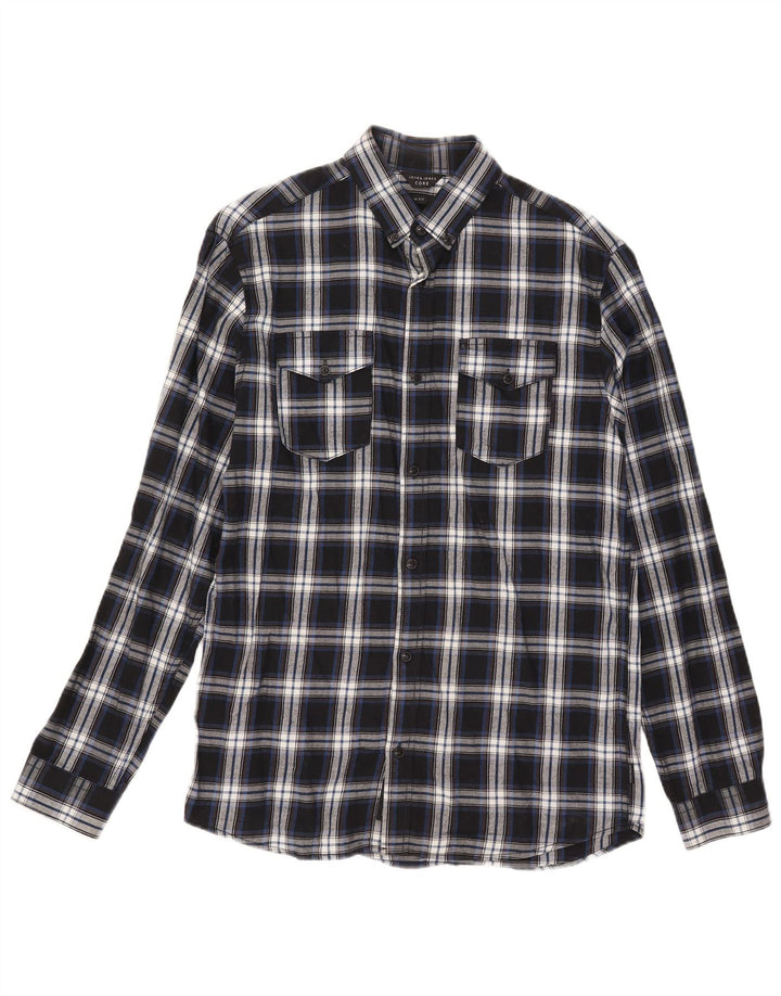 Jack & Jones Chemise Slim Fit en Flanelle pour Homme Petit Carreau Bleu