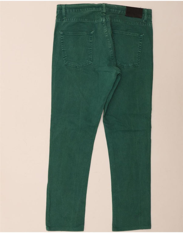 Zara Jean Slim Homme EU 46 XL W36 L30 Vert Coton