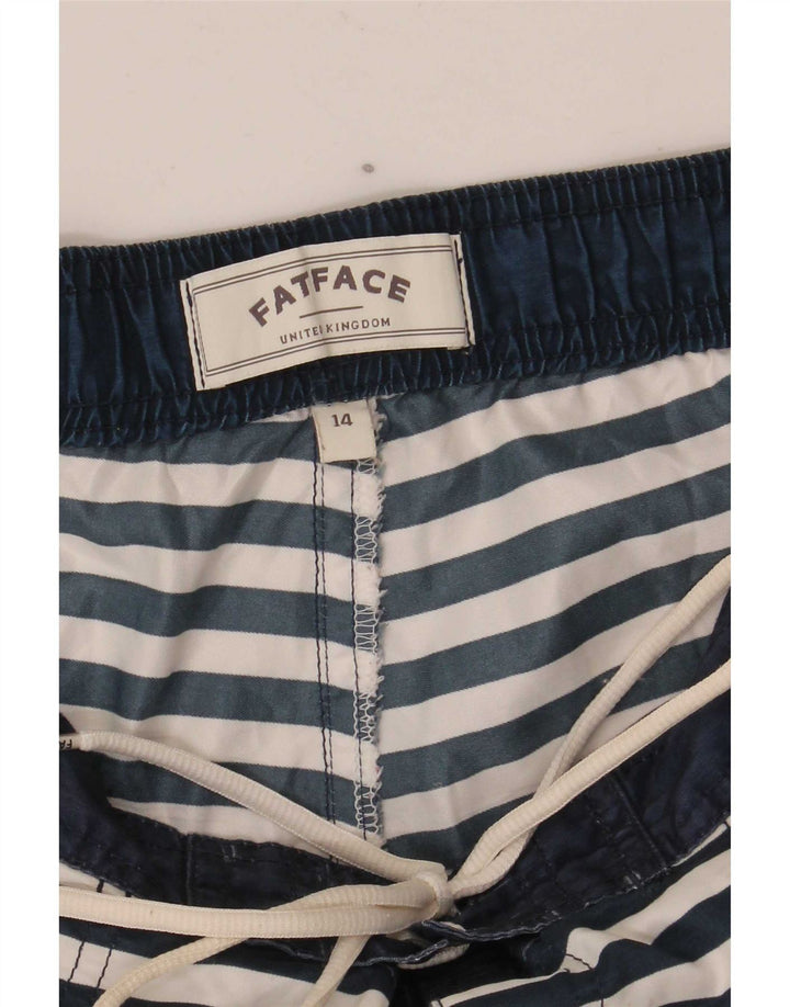 Fat Face Short de Bain Femme UK 44 Grand Bleu Marine Rayé Polyester