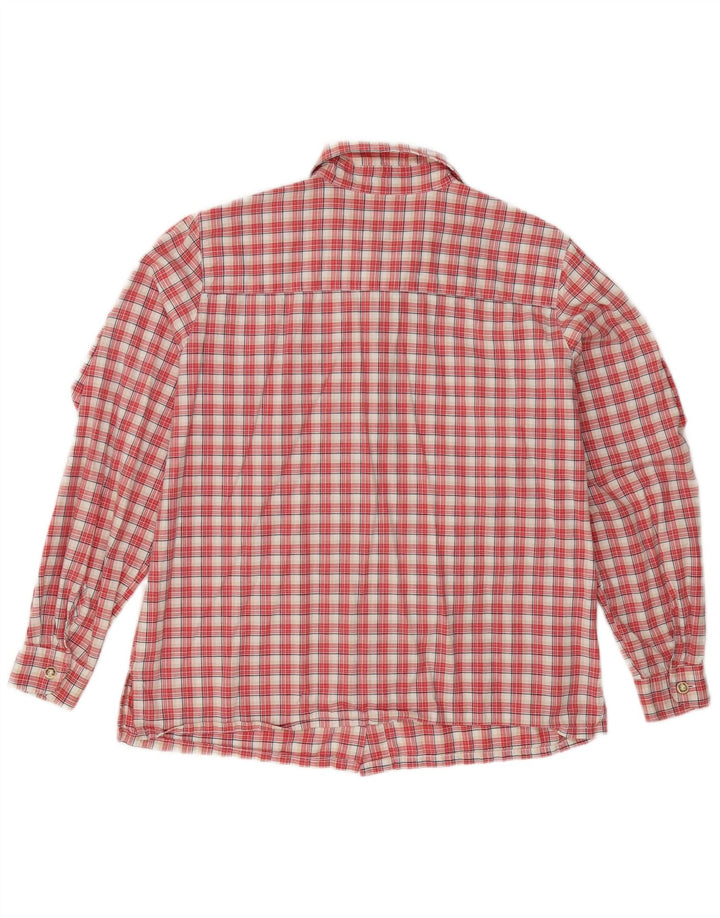 chemise femme vintage UK 16 Grand coton à carreaux rouges