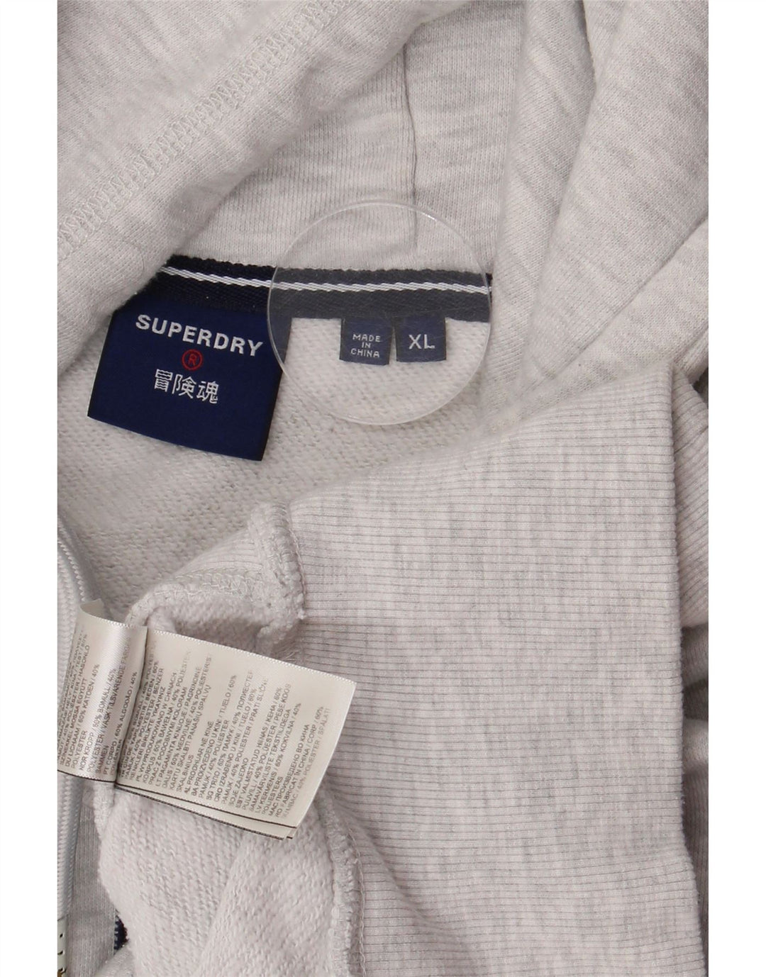 Superdry Pull à capuche graphique XL pour homme Gris Coton