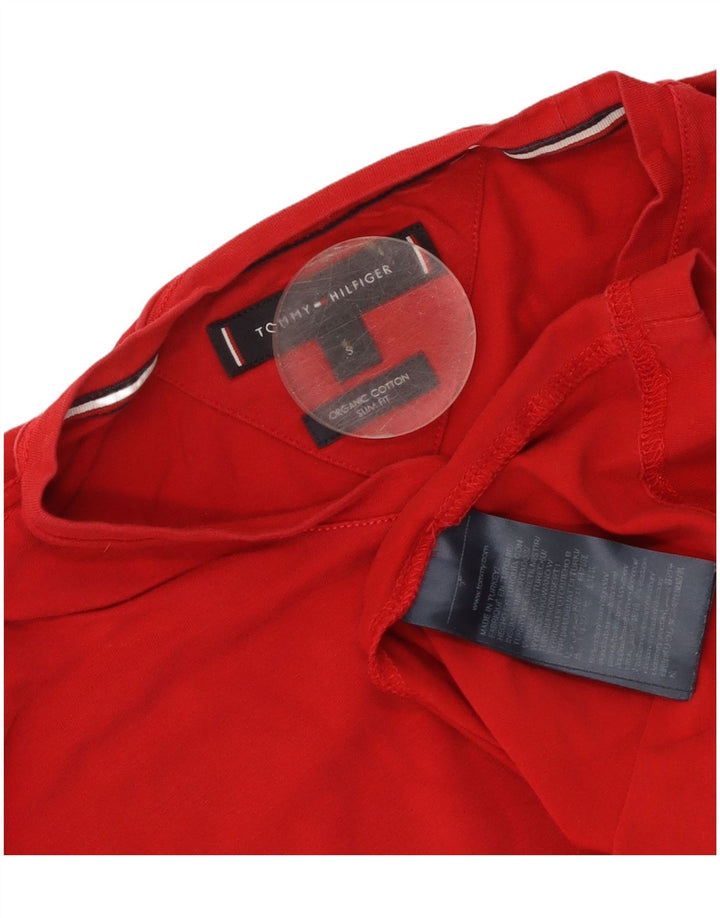 Tommy Hilfiger T-shirt slim fit pour hommes, petit coton rouge
