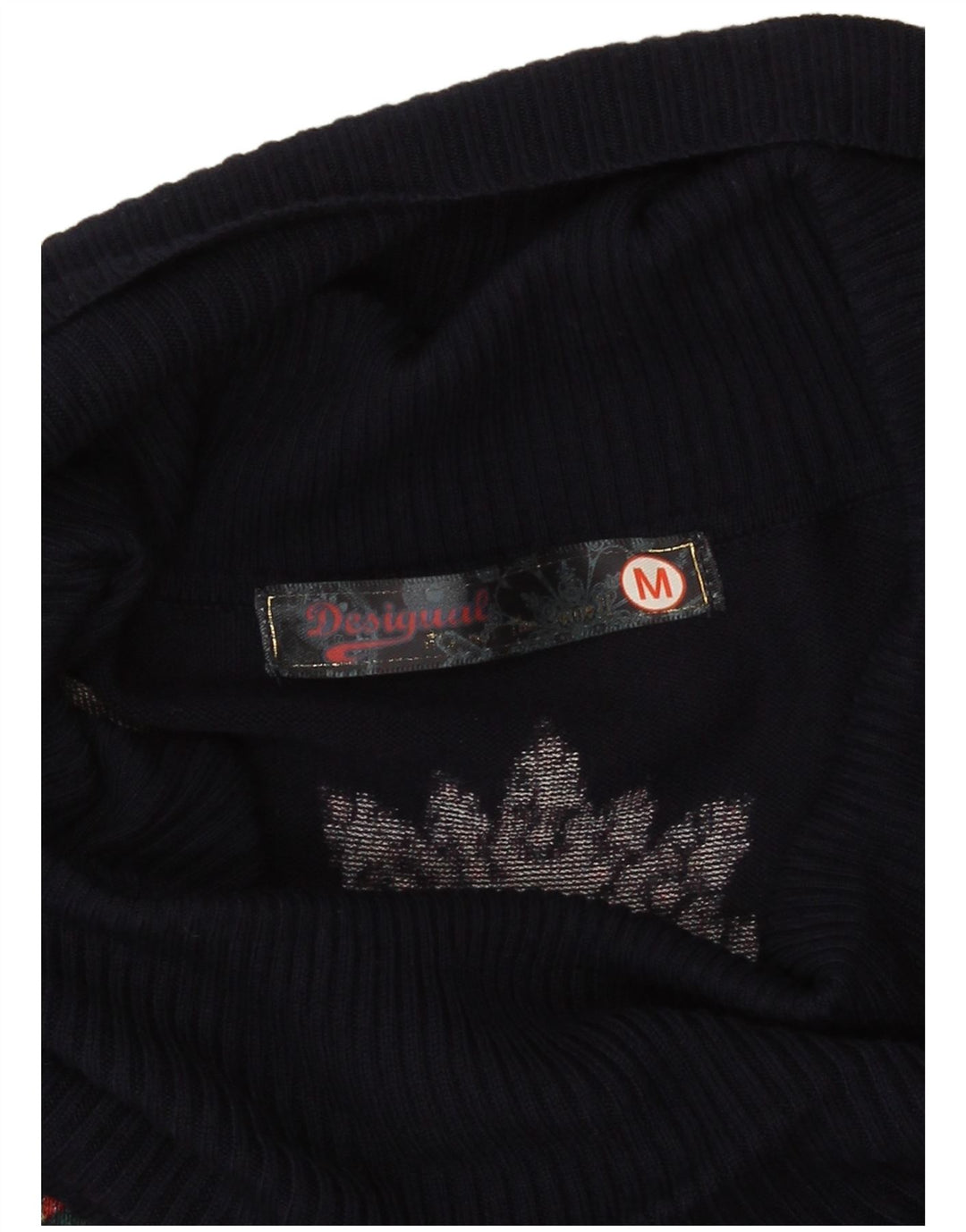Desigual Robe pull graphique surdimensionnée pour femme UK 14 Bleu marine moyen