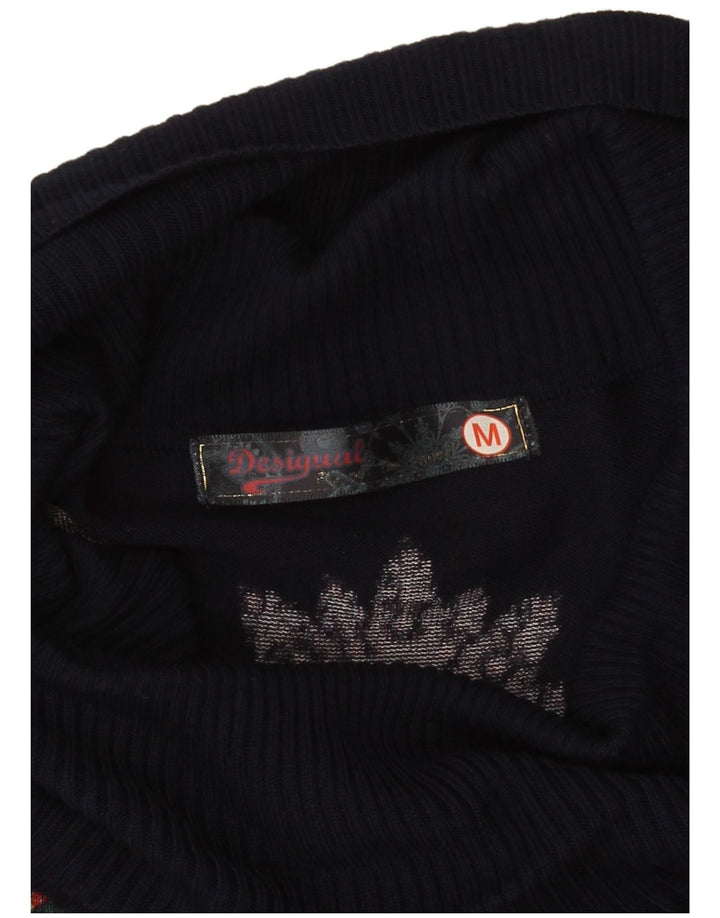 Desigual Robe pull graphique surdimensionnée pour femme UK 14 Bleu marine moyen