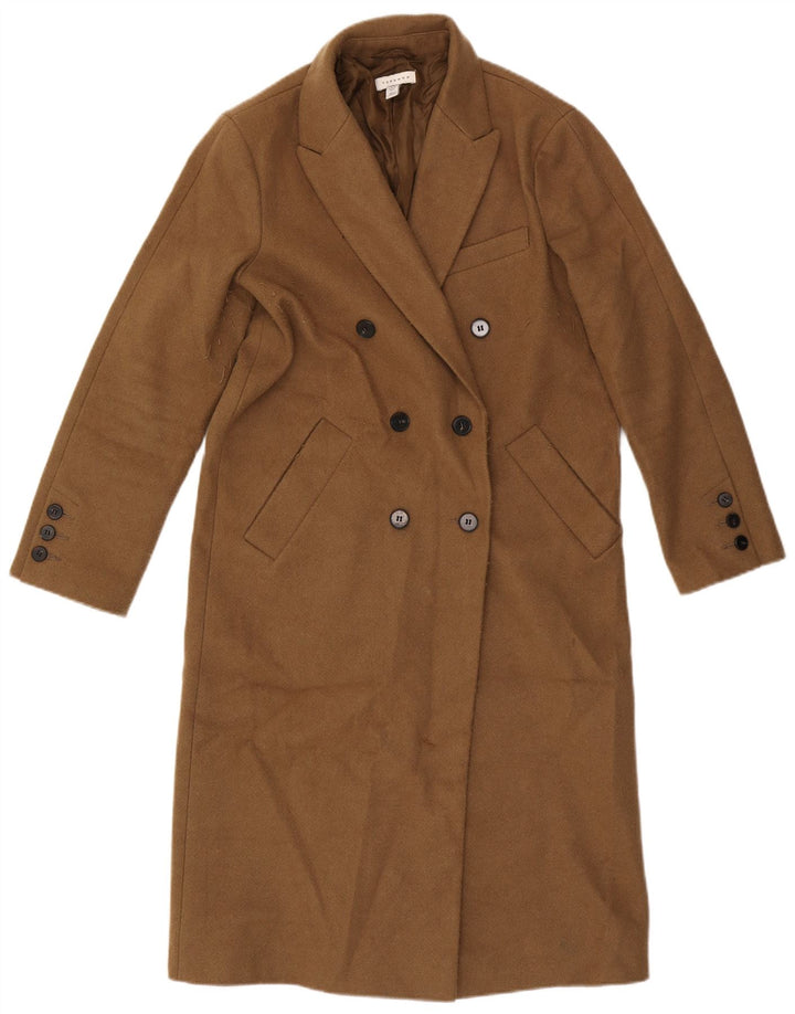 Topshop Petite Manteau Oversize à Double Boutonnage pour Femme UK 4 XS Marron