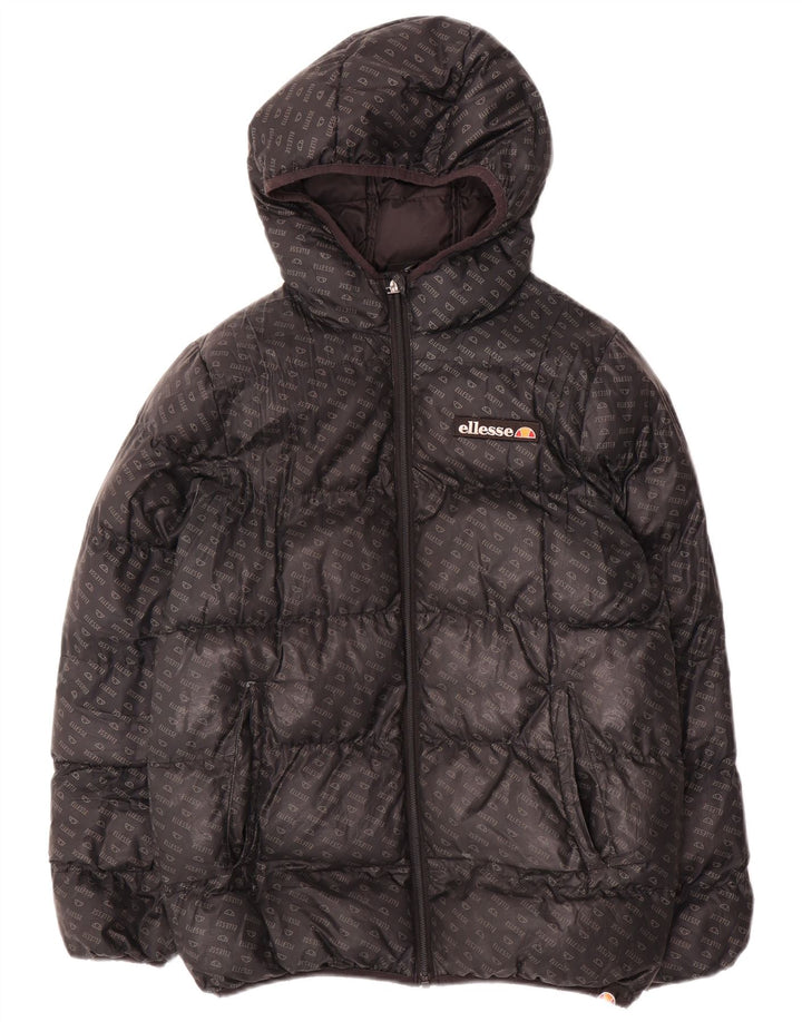 ELLESSE Veste matelassée à capuche graphique pour garçon 12-13 ans Noir Polyester